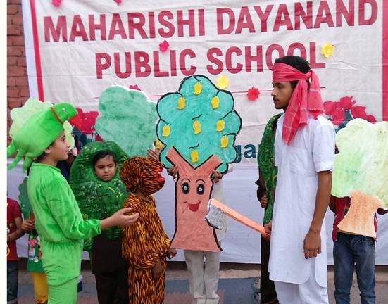 Maharishi Dayanand Public School Daria, Chandigarh organized a programme showing a skit on World Population Day